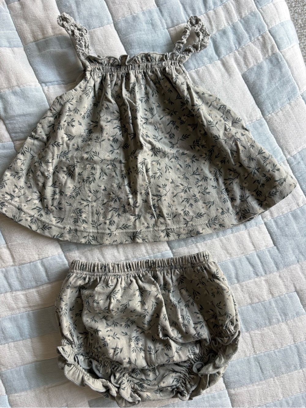 Rylee + Cru Cream Floral 2-Piece Tank & Bloomers Set